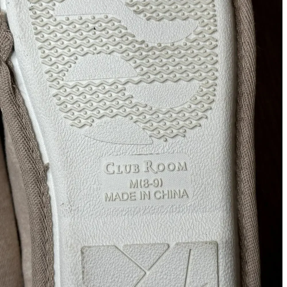 Club Room Men's Faux Fur Comfy Slide Slippers Bulldog Print Size M (8-9)